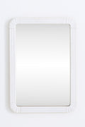 Hvita Fluted White Marble Rectangular Wall Mirror in 010 White, product view 1