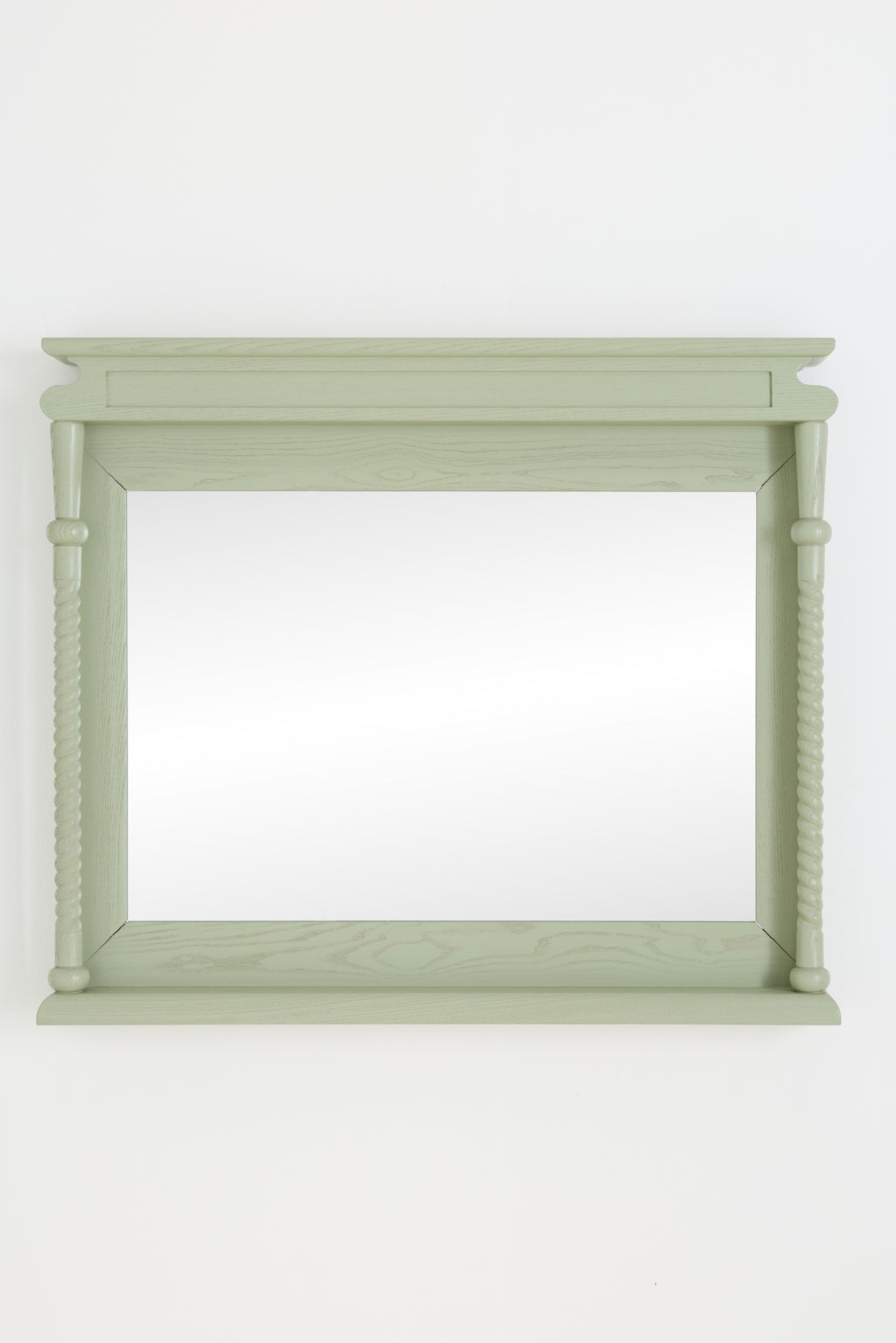 Gunnar Twisted Column Ash Wood Mantel Mirror in Sage, product view 4