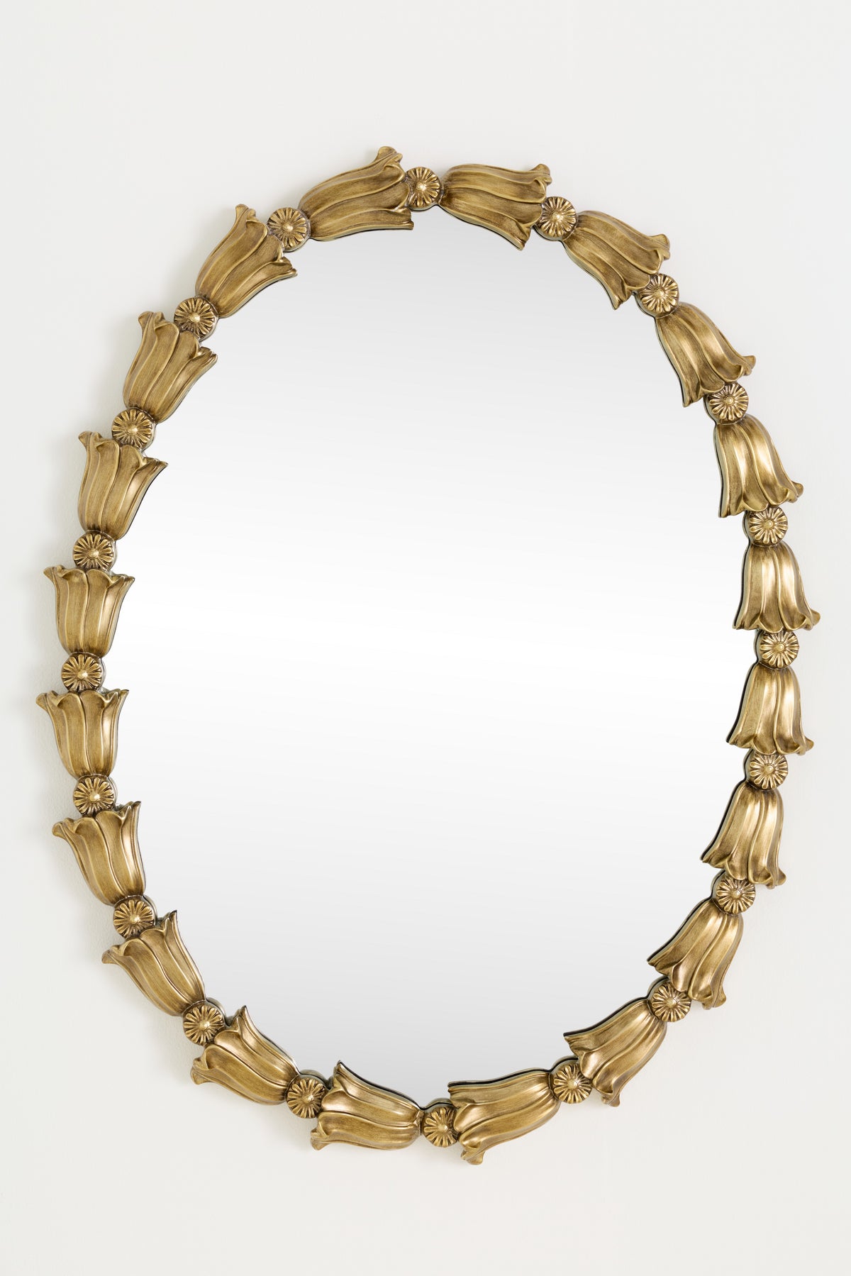 Ingrid Bellflower Gold Oval Wall Mirror, product view 1