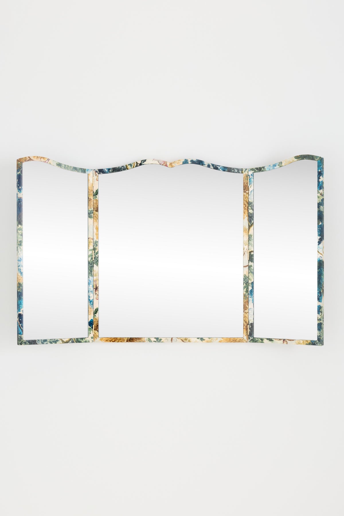 Idunn Printed Fabric Triptych Wall Mirror in Judarn, product view 11