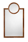 Faxi Circle-Top Leather and Hair-on-Hide Wall Mirror in 020 Brown, product view 1