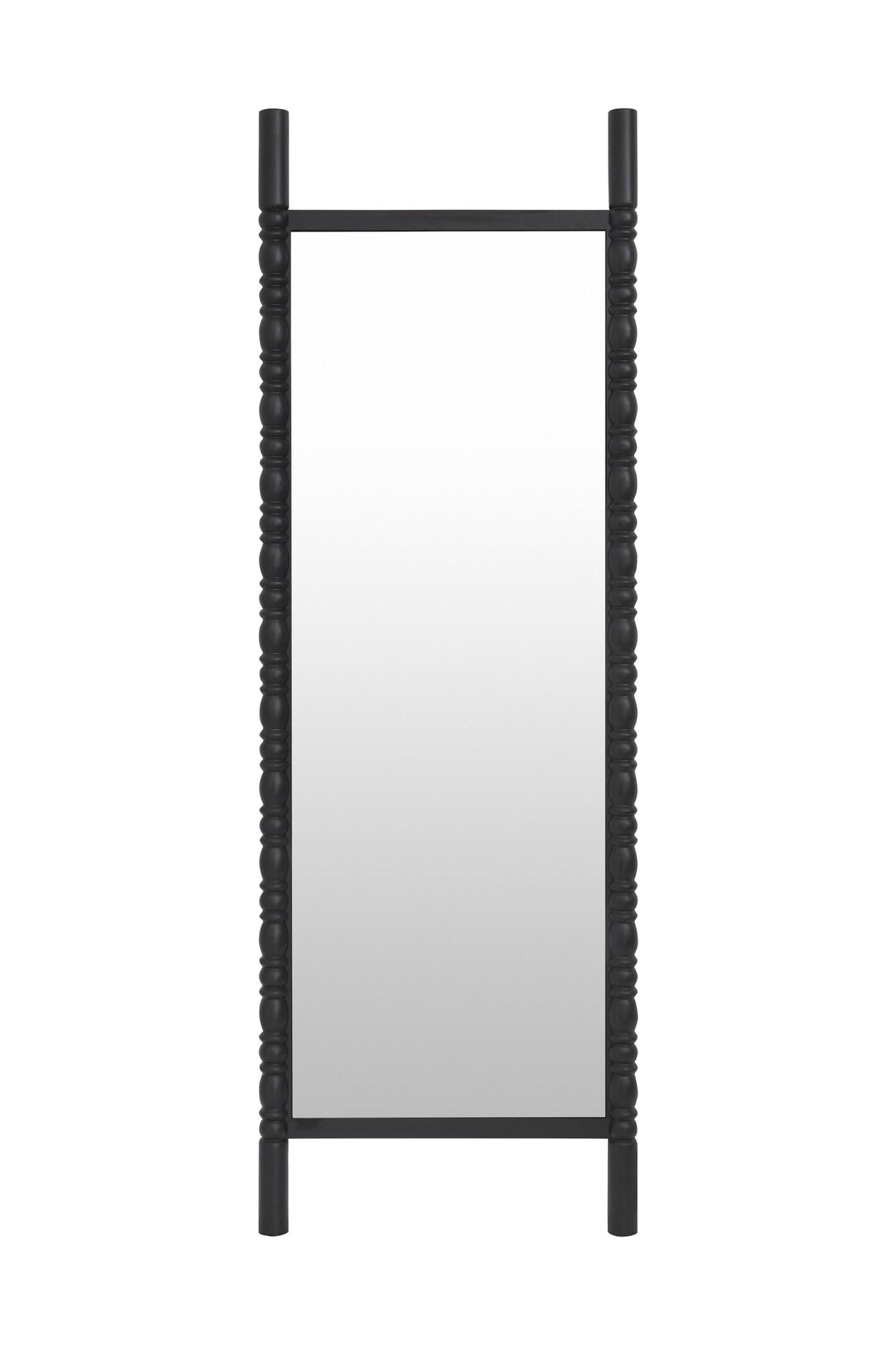Stigi Carved Pine Full-Length Mirror, Floor or Wall in Black, product view 2