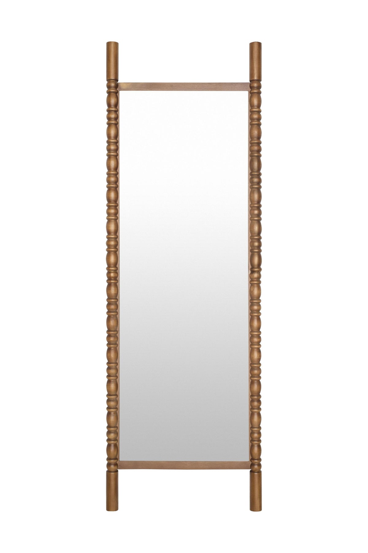 Stigi Carved Pine Full-Length Mirror, Floor or Wall in Brown, product view 4