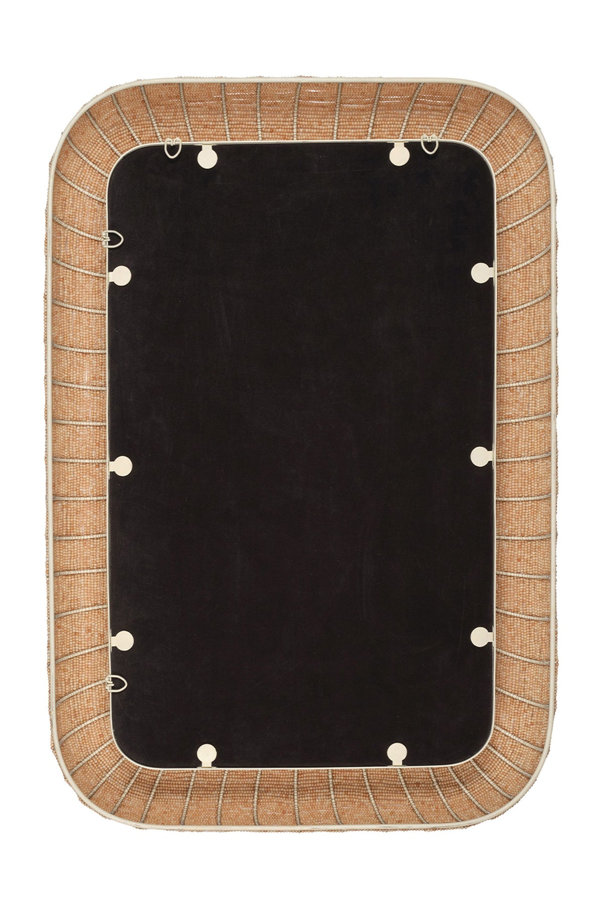 Freyja Hand-Strung Glass Bead Wall Mirror in 012 Cream, product view 5