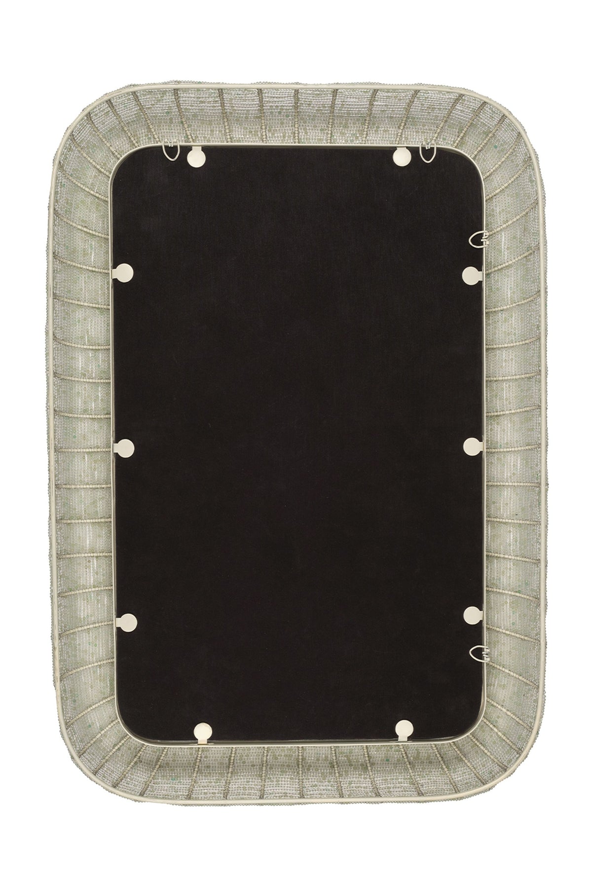 Freyja Hand-Strung Glass Bead Wall Mirror in 030 Green, product view 10