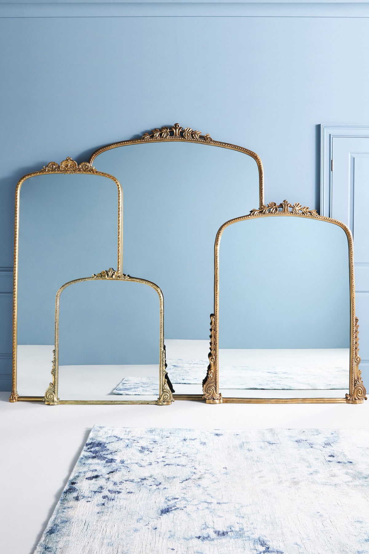 Hekla Oversized Baroque Arched Floor Mirror, 7 ft in Gold, product view 5