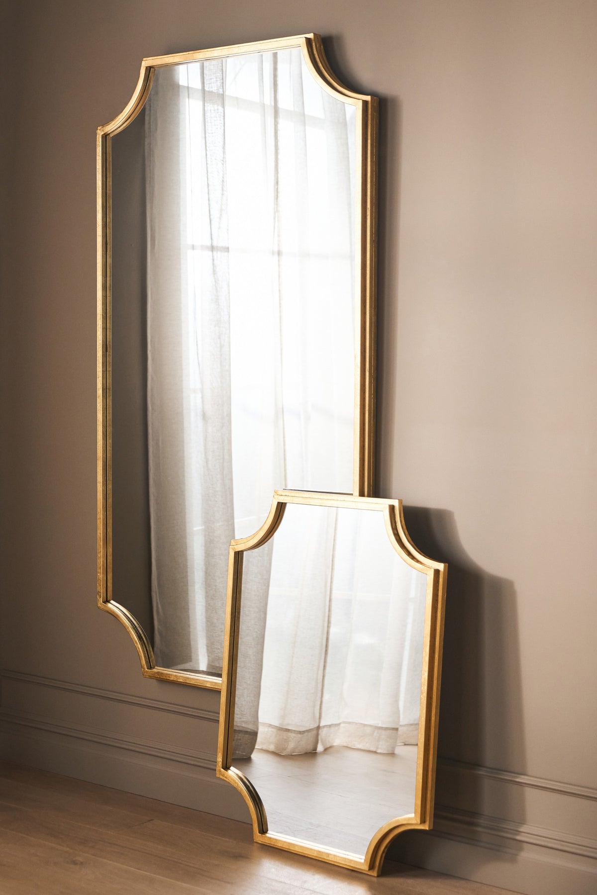 Sif Gilded Notched-Corner Mirror, Wall or Full-Length in 070 Gold, product view 2