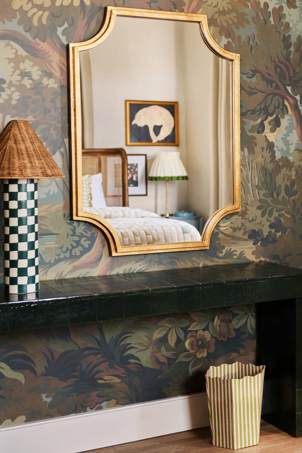 Sif Gilded Notched-Corner Mirror, Wall or Full-Length in 070 Gold, product view 6