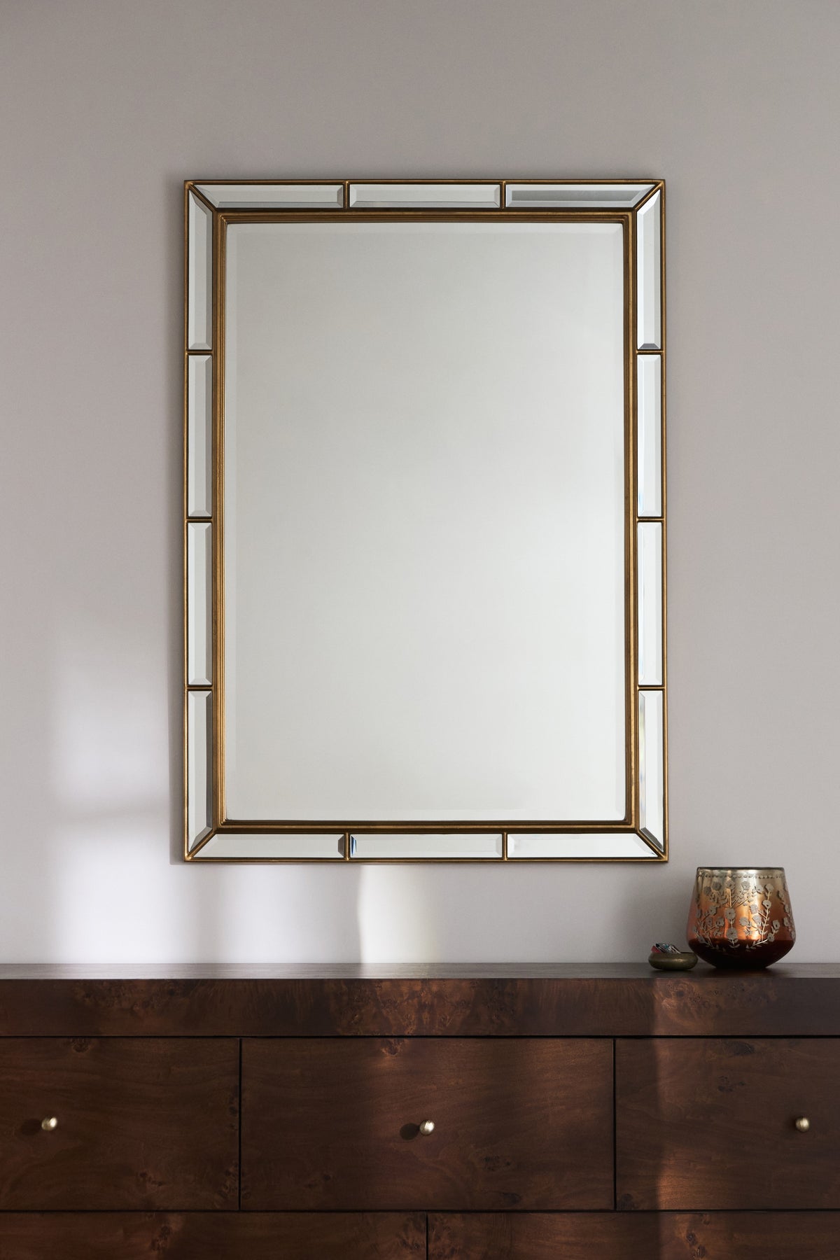 Geisli Beveled Panel Gold Mirror, Wall or Floor Size in 070 Gold, product view 2