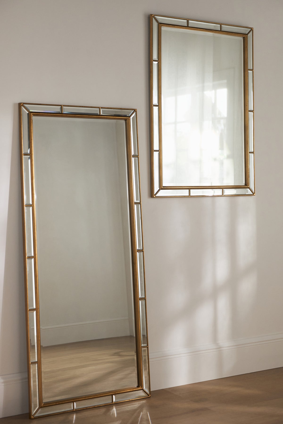 Geisli Beveled Panel Gold Mirror, Wall or Floor Size in 070 Gold, product view 6