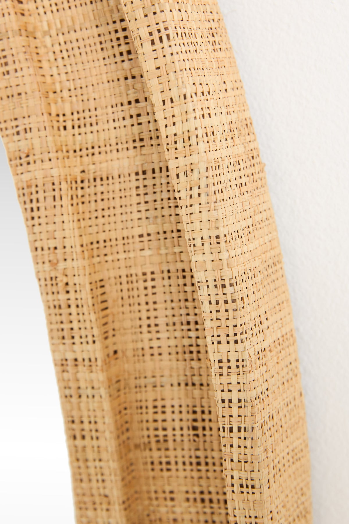 Melur Woven Raffia Oval Wall Mirror, Beveled Glass in 014 Neutral, product view 3