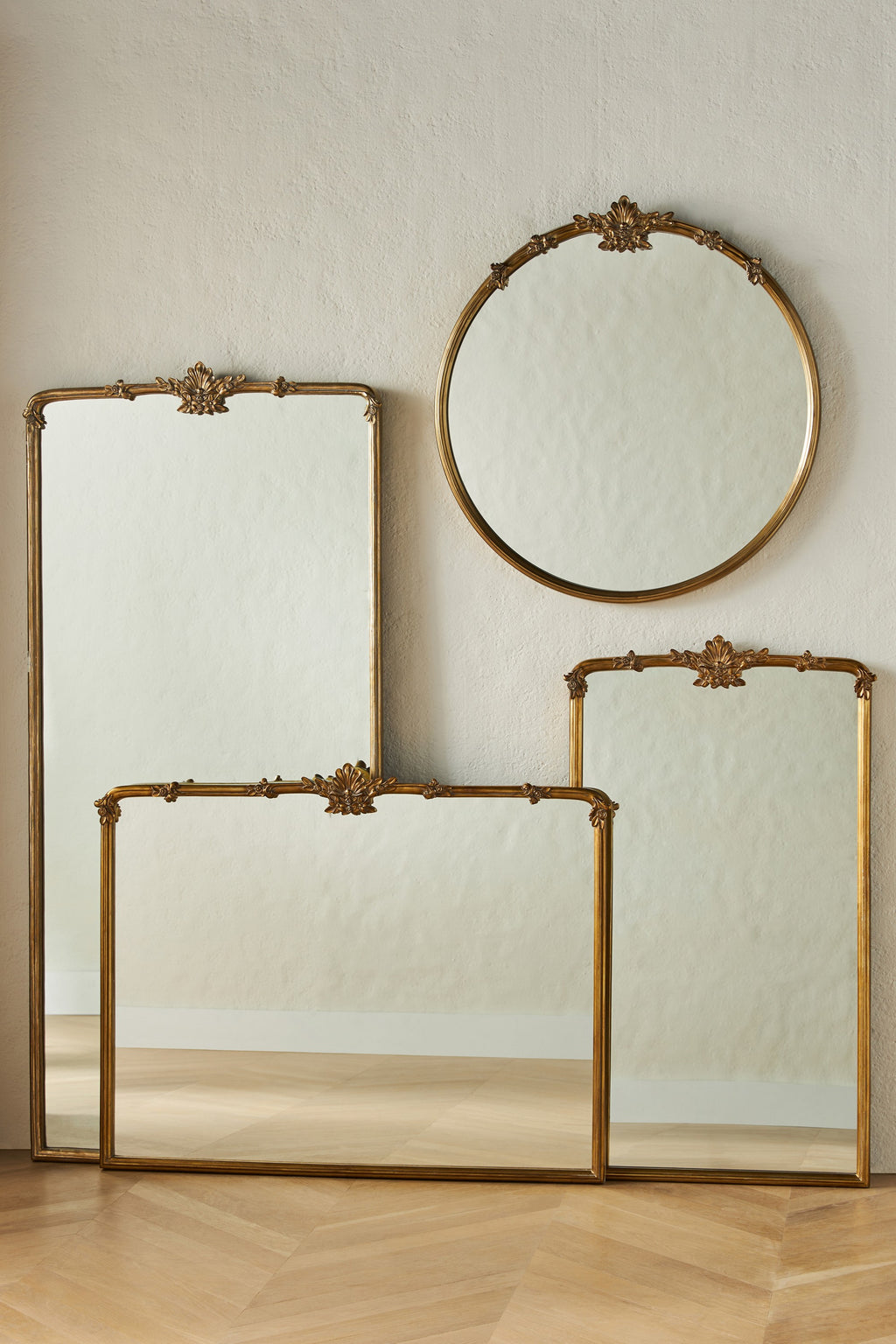 Lilja Floral Crest Gold Mantel Mirror, product view 3