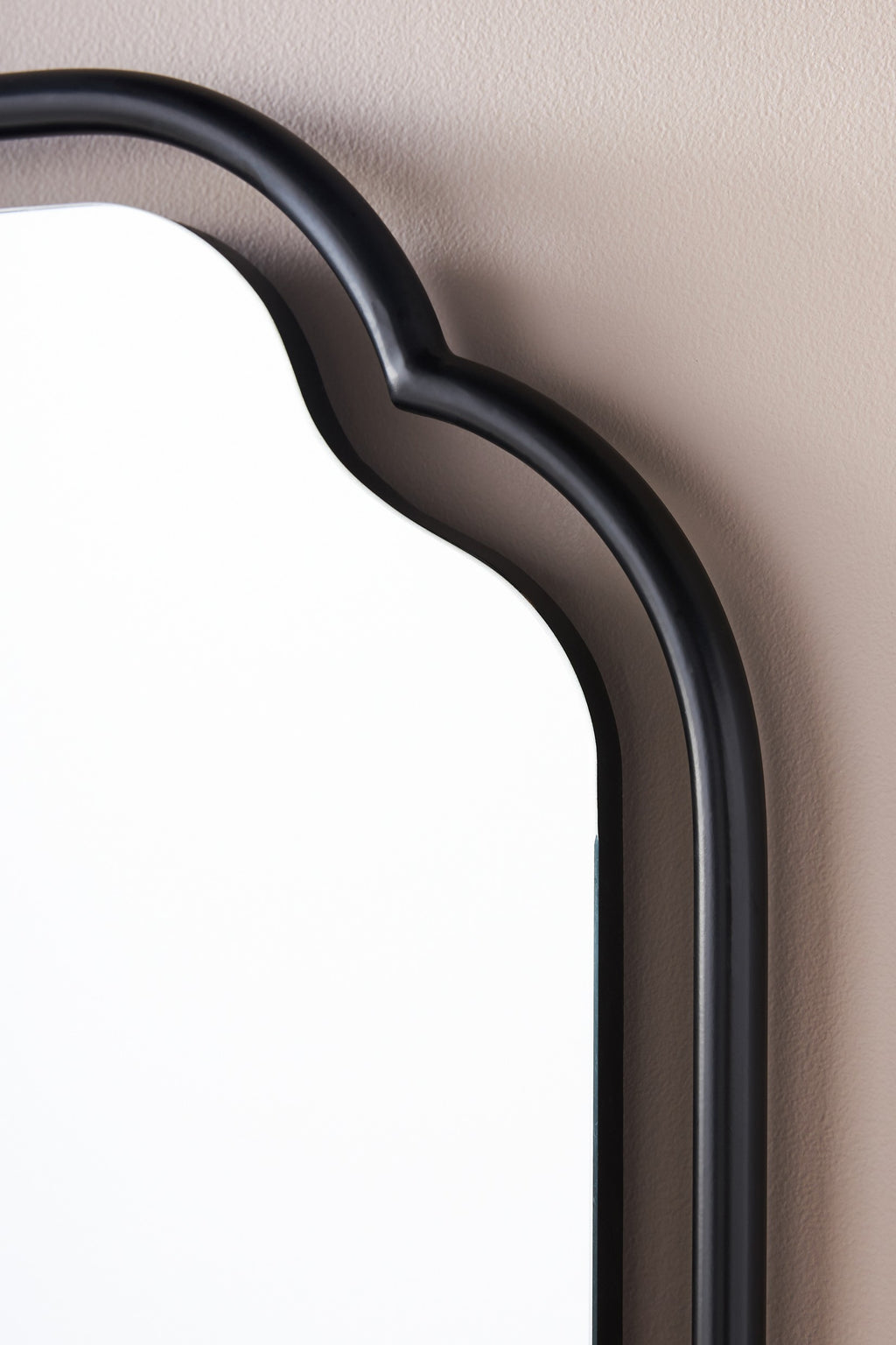 Thora Art Deco Metal Bathroom Wall Mirror in Black, product view 3
