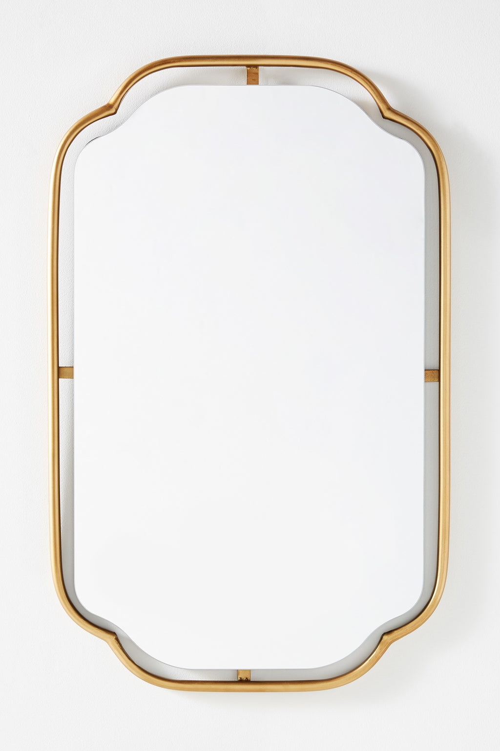 Thora Art Deco Metal Bathroom Wall Mirror in Gold, product view 7