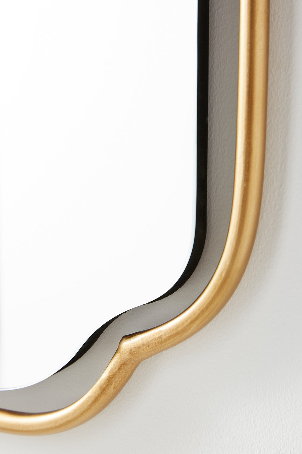 Thora Art Deco Metal Bathroom Wall Mirror in Gold, product view 8