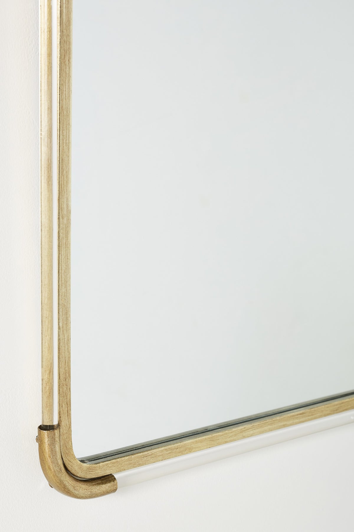 Elin Clear Acrylic and Champagne Brass Arched Wall Mirror in 027 CLEAR-BRASS, product view 3