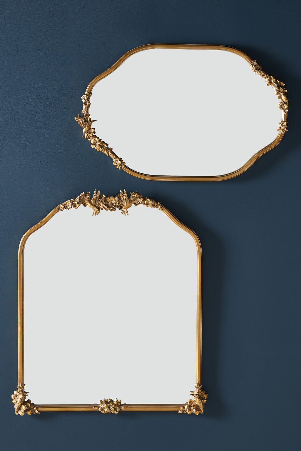 Vala Hummingbird Floral Gold Arched Mantel Mirror, product view 4