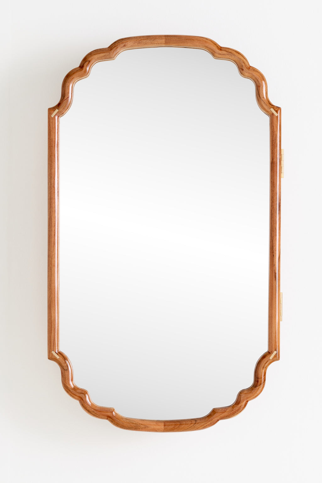 Vatn Acacia Wood Scalloped-Corner Medicine Cabinet in Light Wood, product view 6