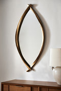 Nanna Twisted Almond-Shape Wall Mirror, Antique Gold in 070 Gold, product view 1