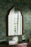 Hof Faux Bamboo Pagoda Arch Wall Mirror, Gold, product view 1