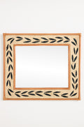 Burkni Woven Sisal Leaf-Pattern Rectangular Wall Mirror in 014 Neutral, product view 1