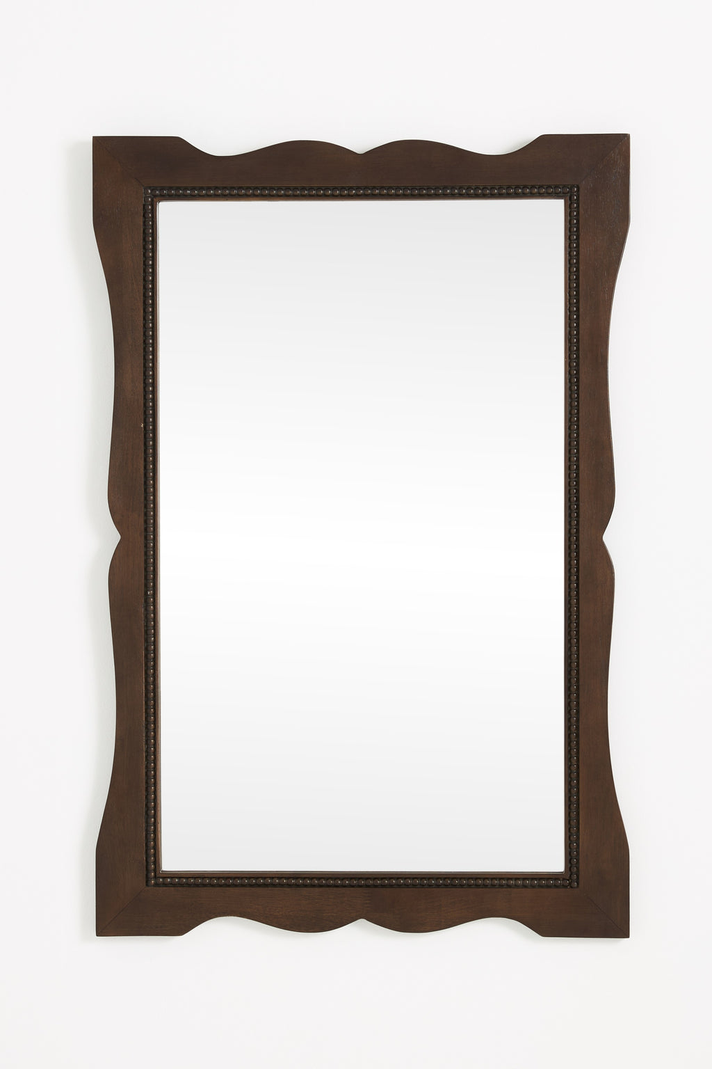 Krummi Black Mahogany Wavy Wall Mirror, product view 1