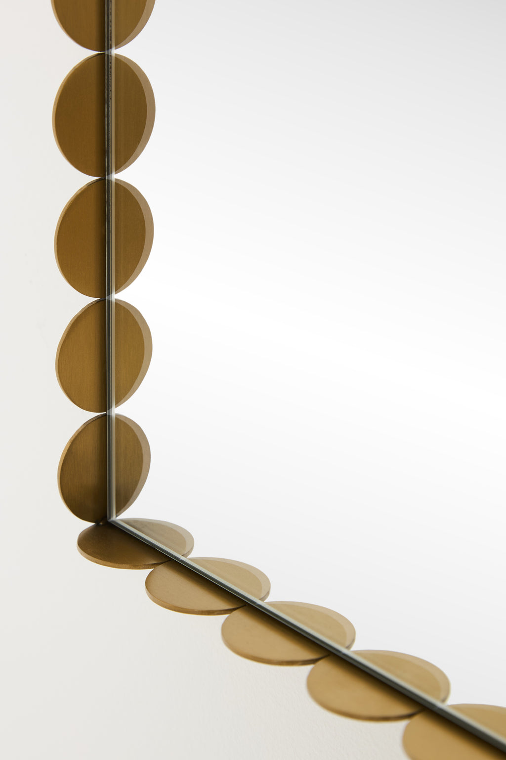 Krona Scalloped Gold Metal Arched Mantel Mirror in 070 Gold, product view 2